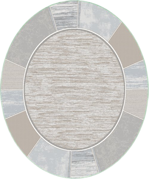 ΧΑΛΙ VELVET MODERN 9249/Beige White - 160εκ - Στρόγγυλο-1