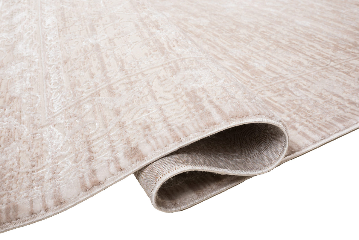 ΧΑΛΙ VELVET VINTAGE 9303/Cream Beige - 200εκ - Στρογγυλό-2