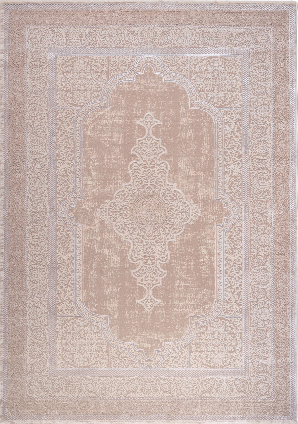 ΧΑΛΙ VELVET VINTAGE 9303/Cream Beige - 200εκ - Στρογγυλό-0