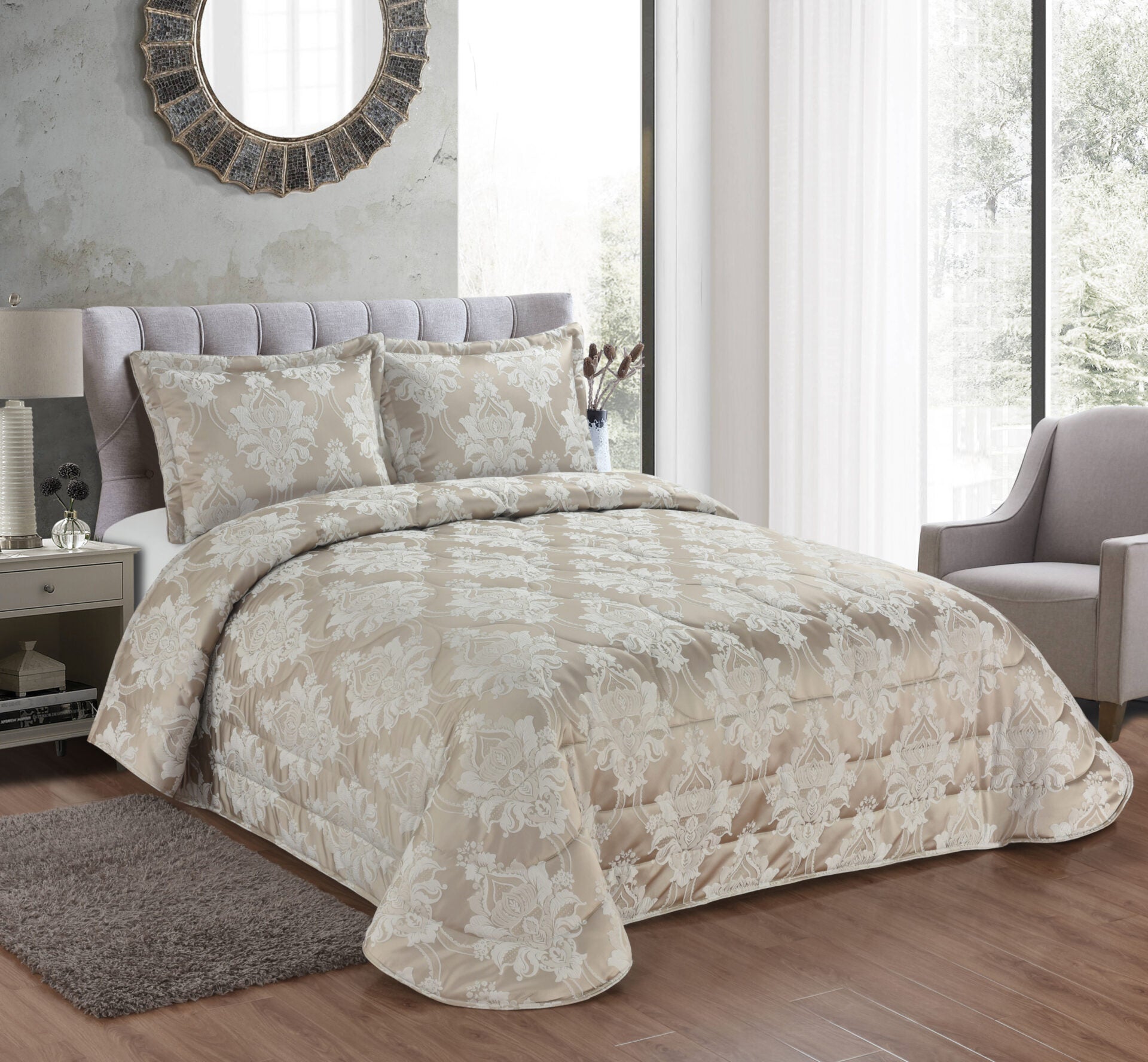 Collective (Taupe)  Bedspread 250x240+Mαξ/θήκες 50x70/2τεμ-0