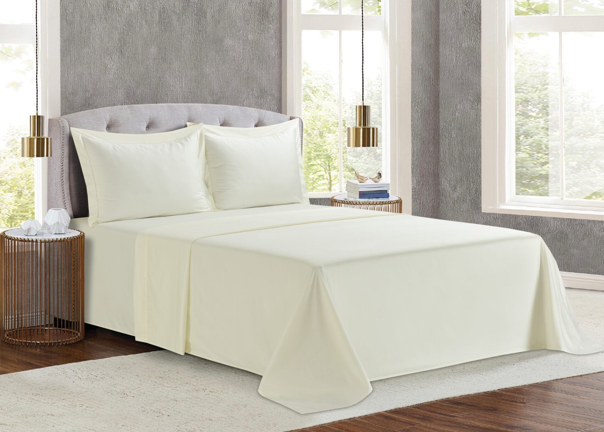 Monaco (Ivory) (ΣΕΤ ΣΕΝΤΟΝΙΑ Υ/Δ 245x270+2 ΜΑΞ/ΘΗΚΕΣ 52x75) 300TC-2