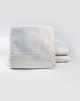 Towels Set of 3 pcs. Small flower terry crochet cream