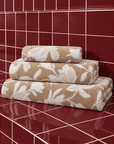 Πετσέτες Σετ 3τμχ Hibiscus Beige