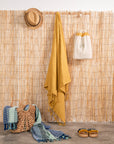 Πετσέτα Θαλάσσης 100X180 Calma House Ola Mustard
