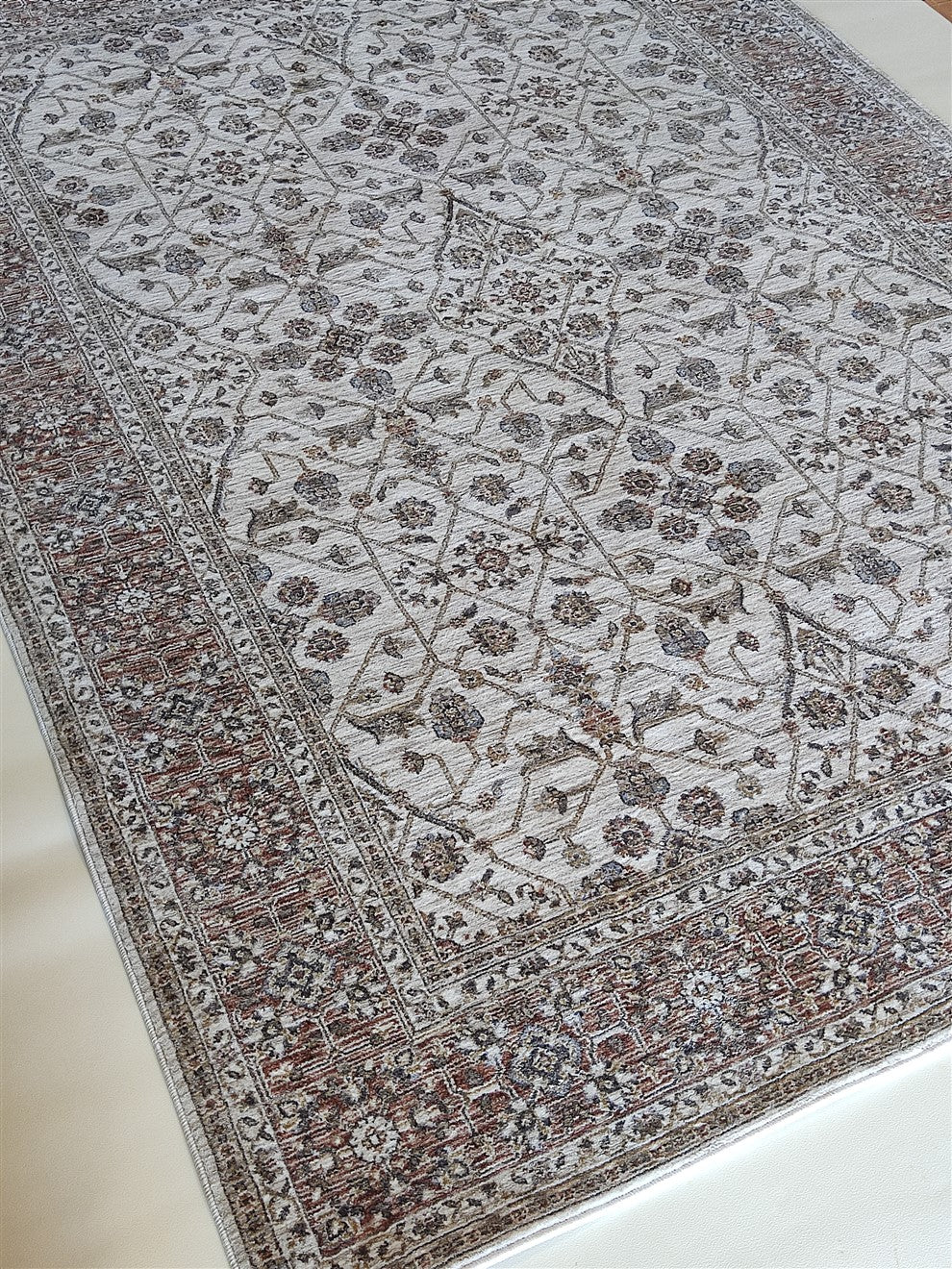 ΧΑΛΙ IMPERIAL 01/W CREAM-TERRA - 160εκ - Στρόγγυλο-1